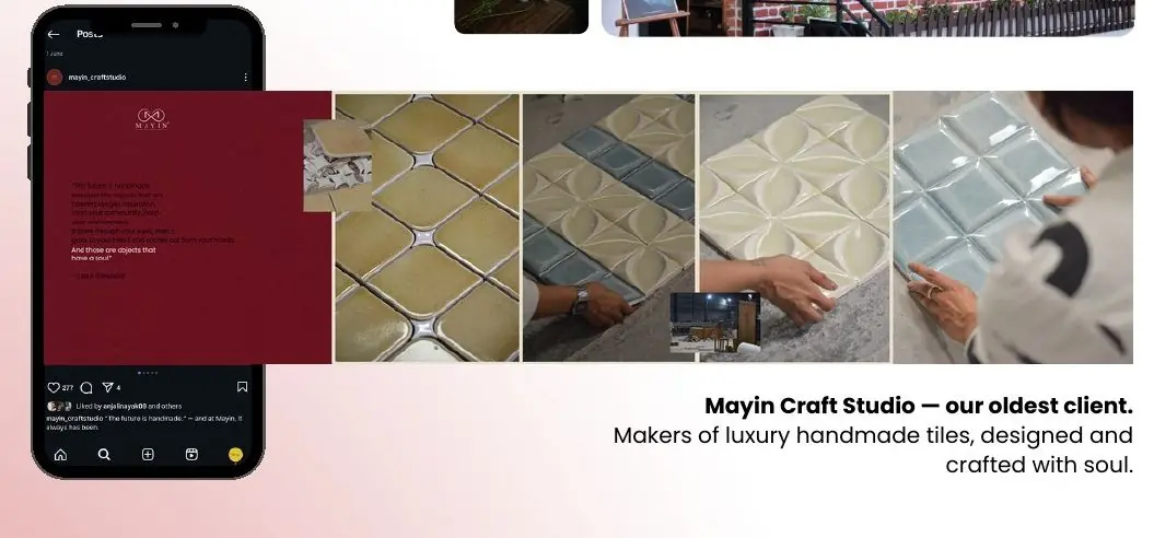 Mayin Craft Studio handmade tiles and Instagram feed